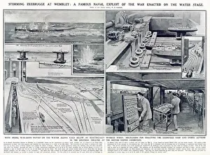 Wembley Prints: A famous naval exploit of the war enacted on the water stage at the British Empire Exhibition at Wembley in 1924