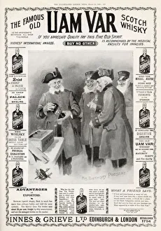 Images Dated 7th May 2021: The Famous Old Uam Var Scotch Whisky. Advert featuring a birthday among the Chelsea