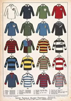 Images Dated 21st December 2010: Some Famous Rugby Football Jerseys