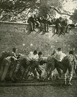 Famous wall game in progress, Eton School, Berkshire Famous wall game in progress, Eton School, Berkshire