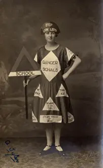Ideas Prints: Fancy Dress, 1920s - Woman dressed as a road crossing