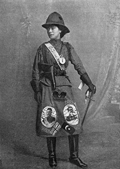 Images Dated 11th April 2016: Fancy Dress - Miss Dorothy Milne as a Second Balaclava