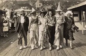 Sombrero Prints: Fancy dress on a seaside pier, c. 1930