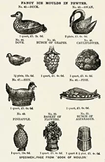 Mould Collection: Fancy ice moulds in pewter 1887