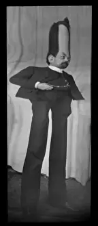Elongated Prints: Fancy portrait of a man in a distorting mirror