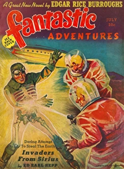 Sci Fi Magazine covers Collection: Fantastic Adventures scifi magazine cover, Invaders from Sirius