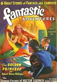 Adventures Prints: Fantastic Adventures scifi magazine cover - The Golden Princess