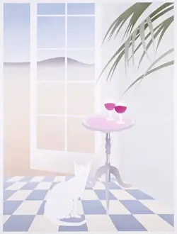 Fantasy house with white cat