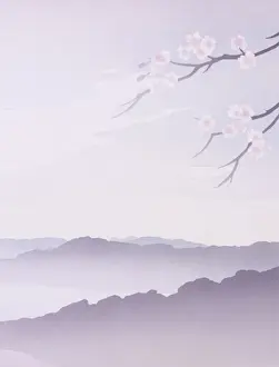 Cherry Prints: Fantasy Landscape Diptych - Right
