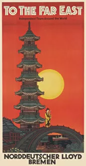 Pagoda Collection: Far East travel poster