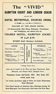 Fare card London to Hampton Court Public Horse-drawn Coach