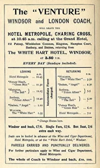 Venture Prints: Fare card London to Windsor Public Horse-drawn Coach