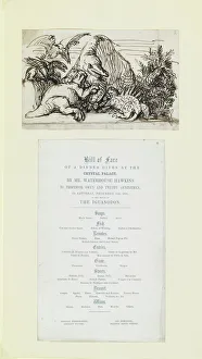 Dinosauria Collection: Bill of fare from Crystal Palace, 31 / 12 / 1853