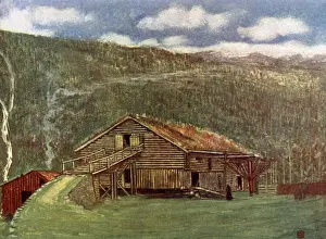 Farm House Prints: Farm-house and mill at Gjora