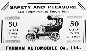 Farman Automobile Co. veteran car advertisement, early 1900s