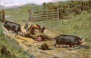 Trouble Prints: Farmer loses control of his pigs
