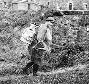 Swaledale Prints: Farmer with milk back-can, Swaledale, Yorkshire 40s - 50s