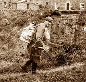 Farmer with milk back-can, Swaledale, Yorkshire 40s - 50s