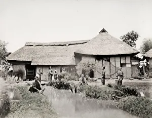 Farmhouse Prints: Farmhouse and farm faimily, Japan
