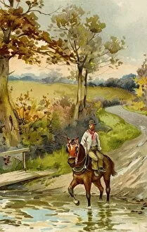 Farmworker on horseback