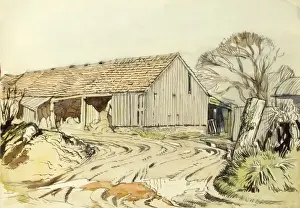 Puddle Prints: Farmyard scene