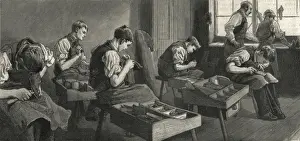 Aprons Prints: Farningham Little Boys Home, Shoemakers Shop