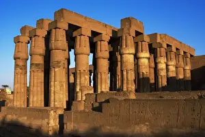Fasciculatesd columns with papyrus capitals of hypostyle. Lu
