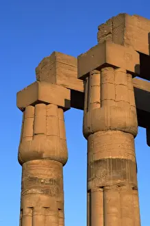 Fasciculatesd columns with papyrus capitals of hypostyle. Lu