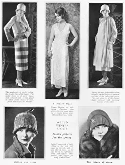 Millinery Prints: Fashion examples of prepartion for the Spring, 1925
