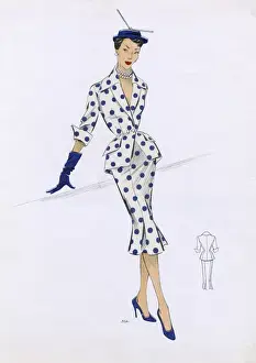 Fashion Plate - 1950s - French - Womens Costume