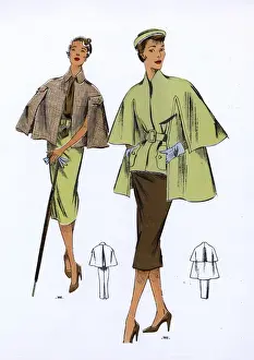 Fashion Plate - 1950s - French - Womens Costume