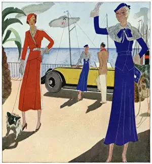 Coupe Prints: Fashion on the promenade. Art deco