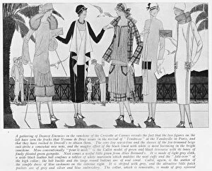 Frocks Gallery: Five fashion sketches by Hemjic on the Riviera, 1925