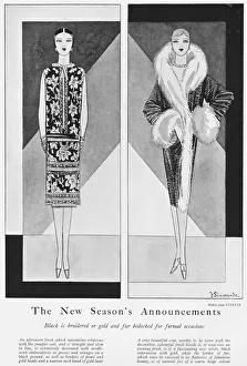 Extensive Prints: Two fashion sketches from the London couture house