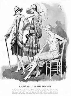 Images Dated 4th March 2016: Fashion sketches by Soulie preparing the way for summer, 192