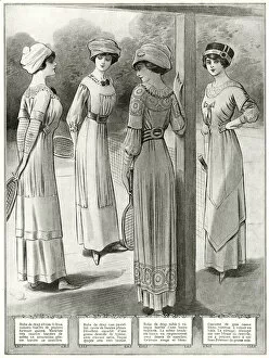 Images Dated 16th June 2017: Fashion for tennis 1910