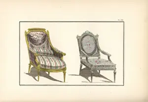 Bergere Prints: Fashionable armchairs of 1788