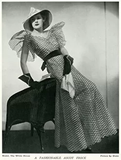 Images Dated 7th April 2017: Fashionable ascot frock 1933