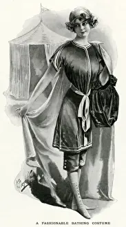 Swimsuits Prints: Fashionable bathing costume 1911
