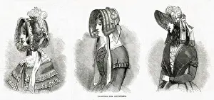 Fashionable bonnets for September 1844