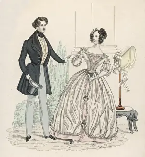 Lapel Prints: Fashionable Couple 1837