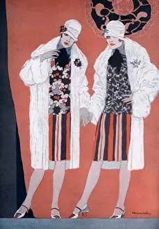 Doubles Prints: Two fashionable flapper girls