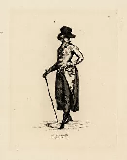 Coiffures Gallery: Fashionable gentleman in coat, era of Marie Antoinette