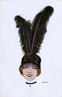 Amazing Collection: Fashionable girl with amazing black ostrich feather hat