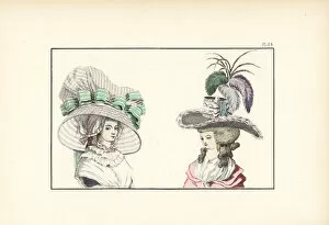 Comte Collection: Fashionable hats of 1788