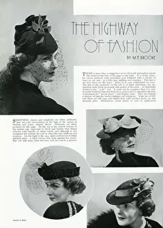 Veils Prints: Fashionable hats 1937
