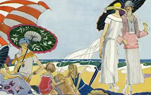Fashionable ladies on the beach
