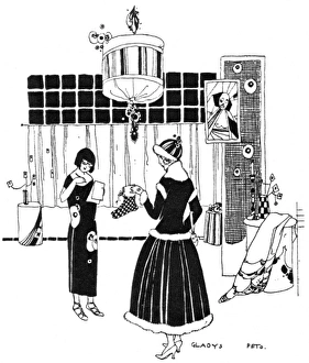 Peto Collection: Fashionable lady buying bed socks in a Chic Boutique
