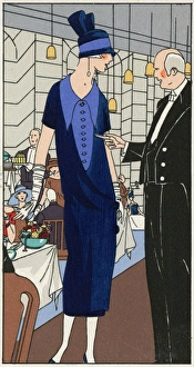 Tone Gallery: Fashionable lady in an outfit by Philippe et Gaston