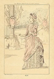 Drypoint Prints: Fashionable lady at the Third Paris World's Fair, 1878